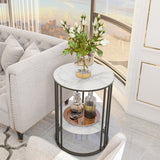 2 - Tier Round Shape Modern Designer End Side Table - Decor Smart