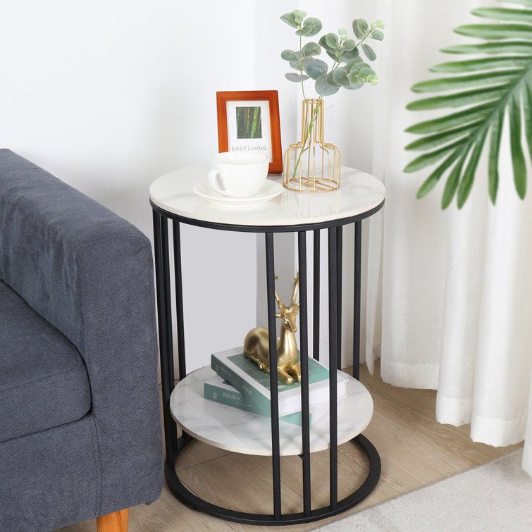 2 - Tier Round Shape Modern Designer End Side Table - Decor Smart
