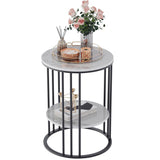 2 - Tier Round Shape Modern Designer End Side Table - Decor Smart