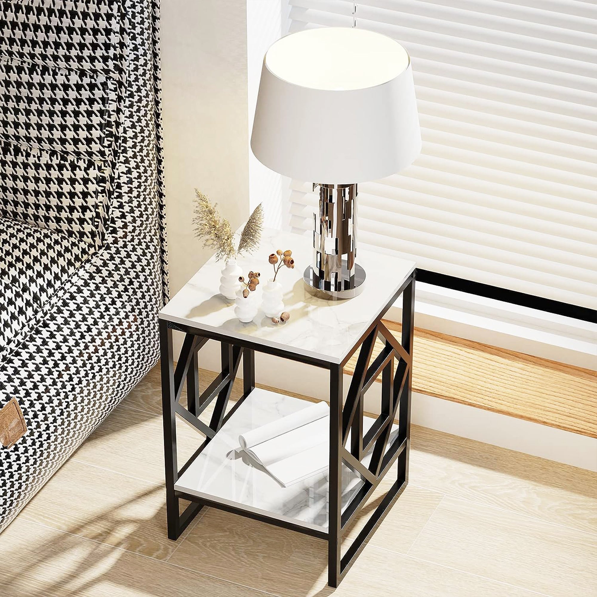 2 - Tier Square Shape Modern Designer End Side Table - Decor Smart