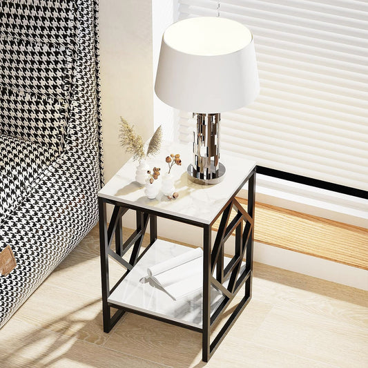 2 - Tier Square Shape Modern Designer End Side Table - Decor Smart