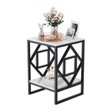 2 - Tier Square Shape Modern Designer End Side Table - Decor Smart