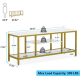 5 - Tier Rectangle White Marble Gold Entryway Console Table - Decor Smart