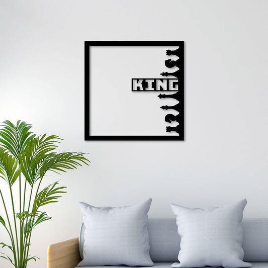 Checkmate in Style – Chess King Metal Wall Art