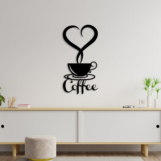 Metal Wall Art for Coffee Lovers – Coffee With Love by Decor Smart
