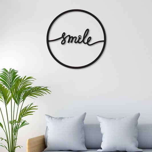 Attractive Smile Metal Wall Art – Spread Joy with Decor Smart