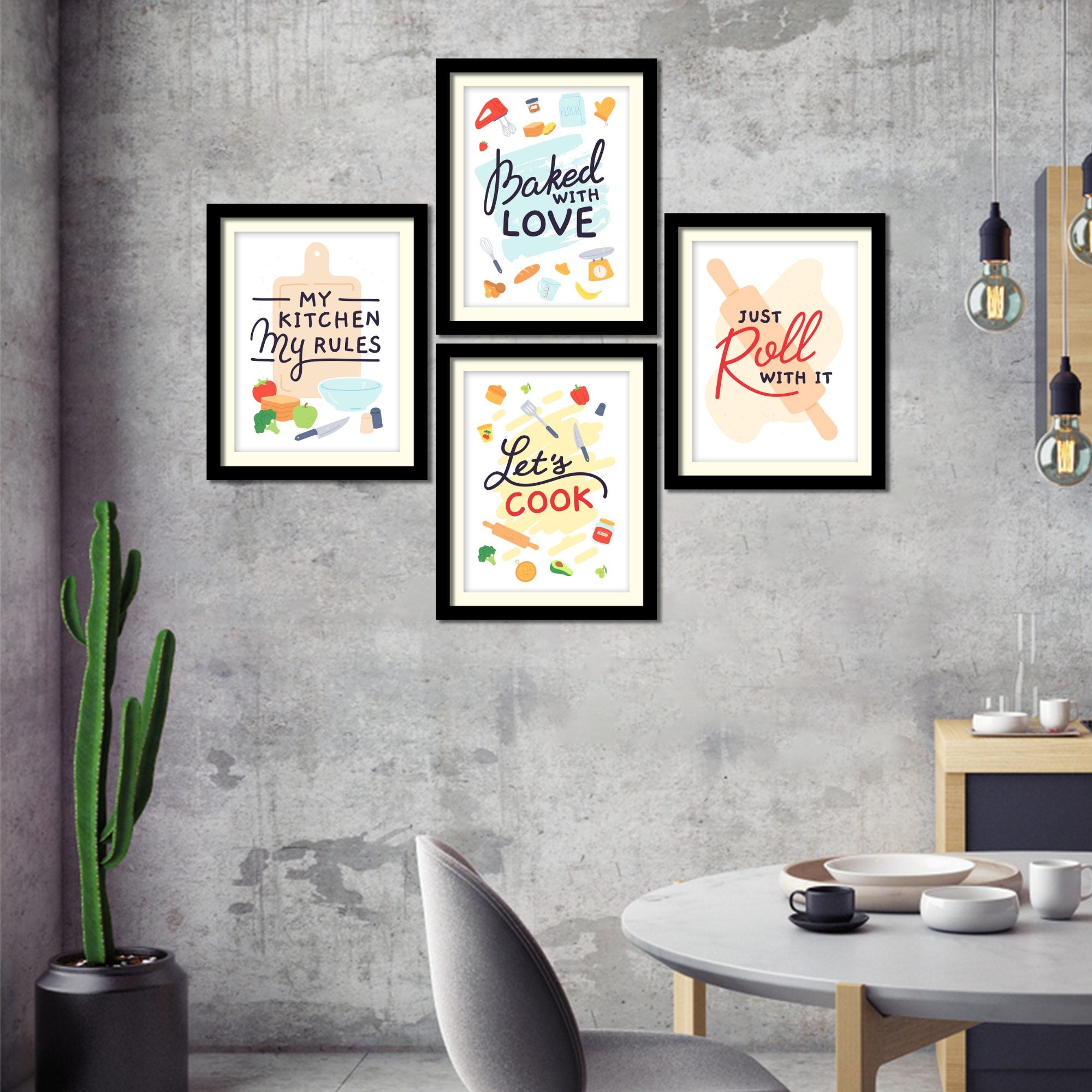 Kitchen Quotes Premium Wall Frame Set of Four – Decor Smart