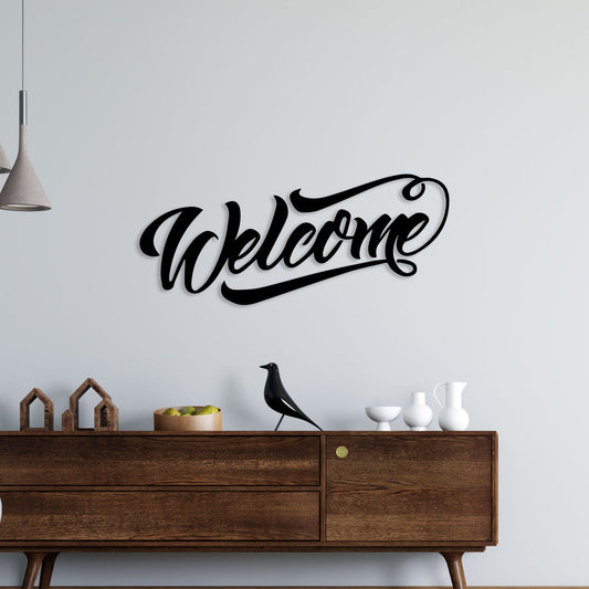 Welcome Metal Wall Art – Elegant Entryway Decor by Decor Smart