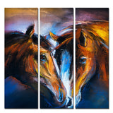 A Couple of Horses Canvas Wall Painting of 3 Pieces - Decor Smart
