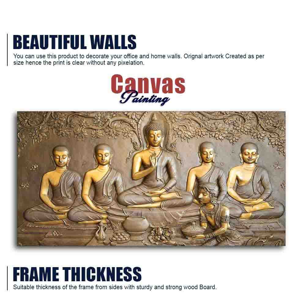 A Premium Golden Buddha Spiritual Canvas Wall Painting - Decor Smart