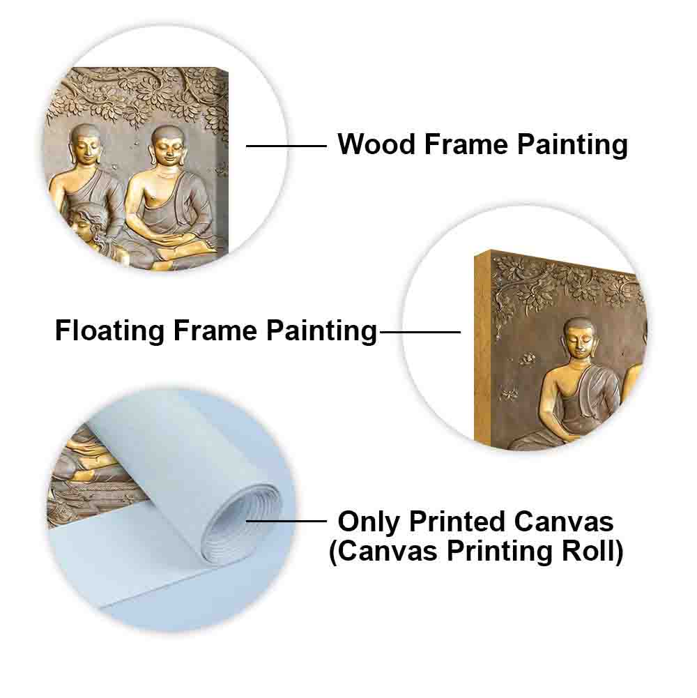 A Premium Golden Buddha Spiritual Canvas Wall Painting - Decor Smart