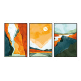 Abstract Art Landscape Floating Canvas Wall Painting Set of Three - Decor Smart