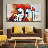 Abstract Art Wall Painting of Radha Krishna - Decor Smart