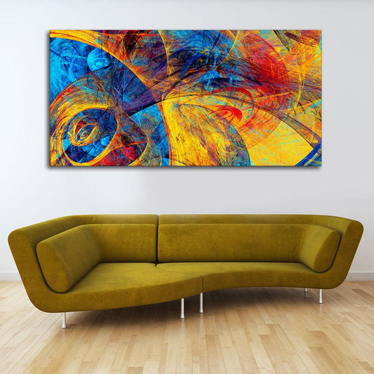 Abstract Beautiful Colorful Textured Design Premium Canvas Wall Painting - Decor Smart