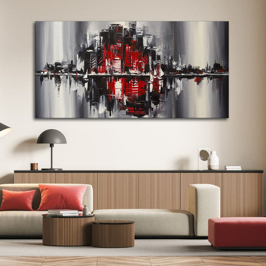 Abstract City Skyline Premium Wall Painting - Decor Smart
