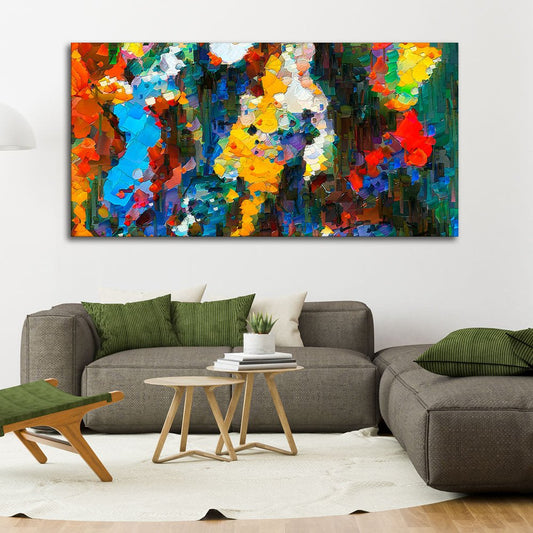 Abstract Colorful Acrylic Texture Canvas Wall Painting - Decor Smart