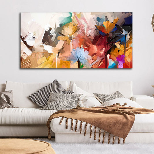 Abstract Colorful Floral Flower art Canvas Wall Painting - Decor Smart