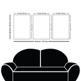 Abstract Forest Golden Leaf Art Premium Floating Canvas Wall Painting Set of Three - Decor Smart