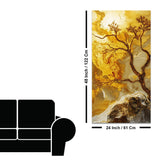 Abstract Golden Artistic Tree Art Canvas Wall Painting - Decor Smart