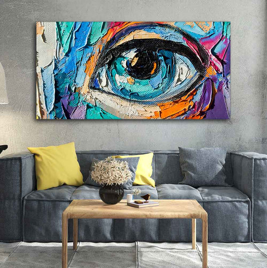 Abstract Picture of a Beautiful Girl's Eye Canvas Wall Painting - Decor Smart