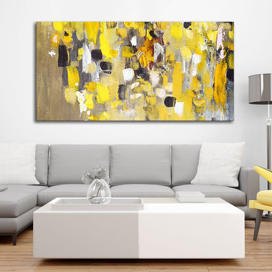 Abstract Yellow Wall Art Premium Canvas Wall Painting - Decor Smart