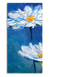 Acrylic Painting of White Flower Premium Canvas Wall Painting - Decor Smart