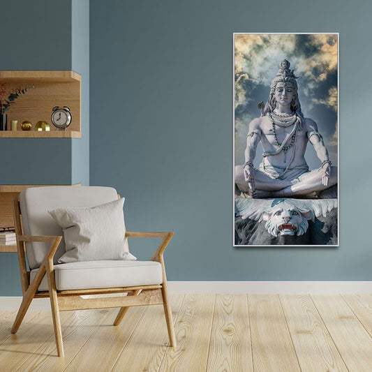Adiyogi Shiva Meditating Premium Canvas Wall Painting - Decor Smart