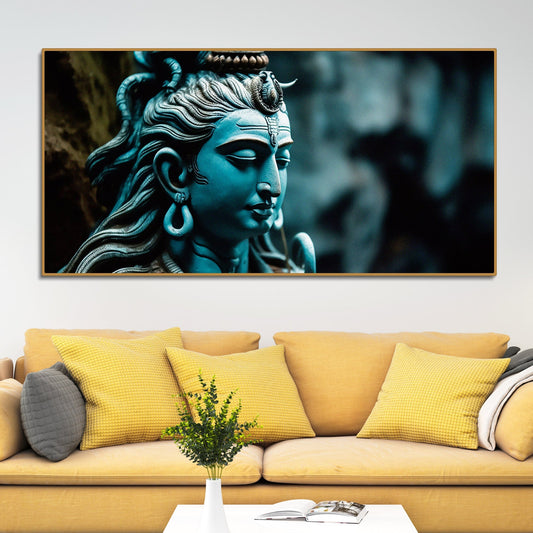 Adiyogi Shiva Statue Premium Canvas Wall Painting – Decor Smart
