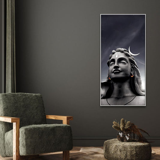 Adiyogi Shiva with Moon on the Head Canvas Wall Painting - Decor Smart