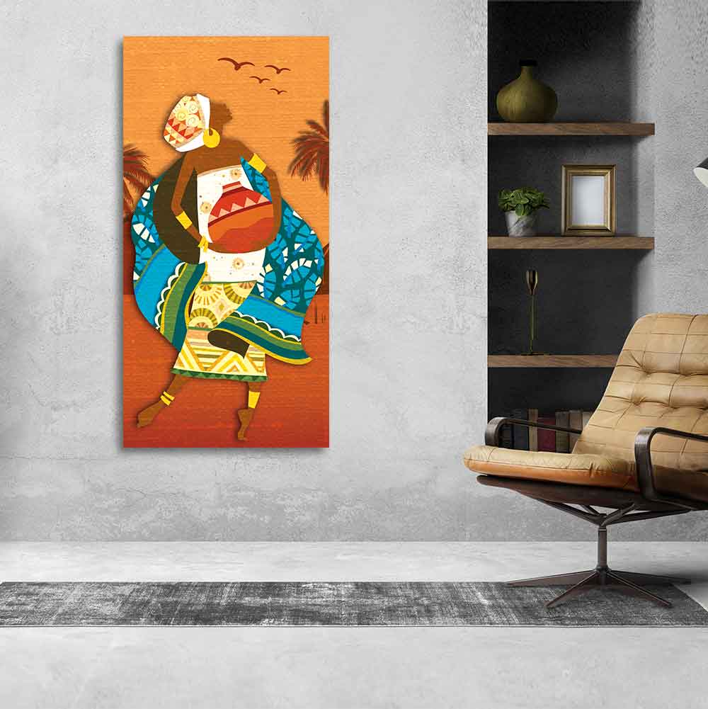 African Warli Abstract Art Canvas Wall Painting - Decor Smart