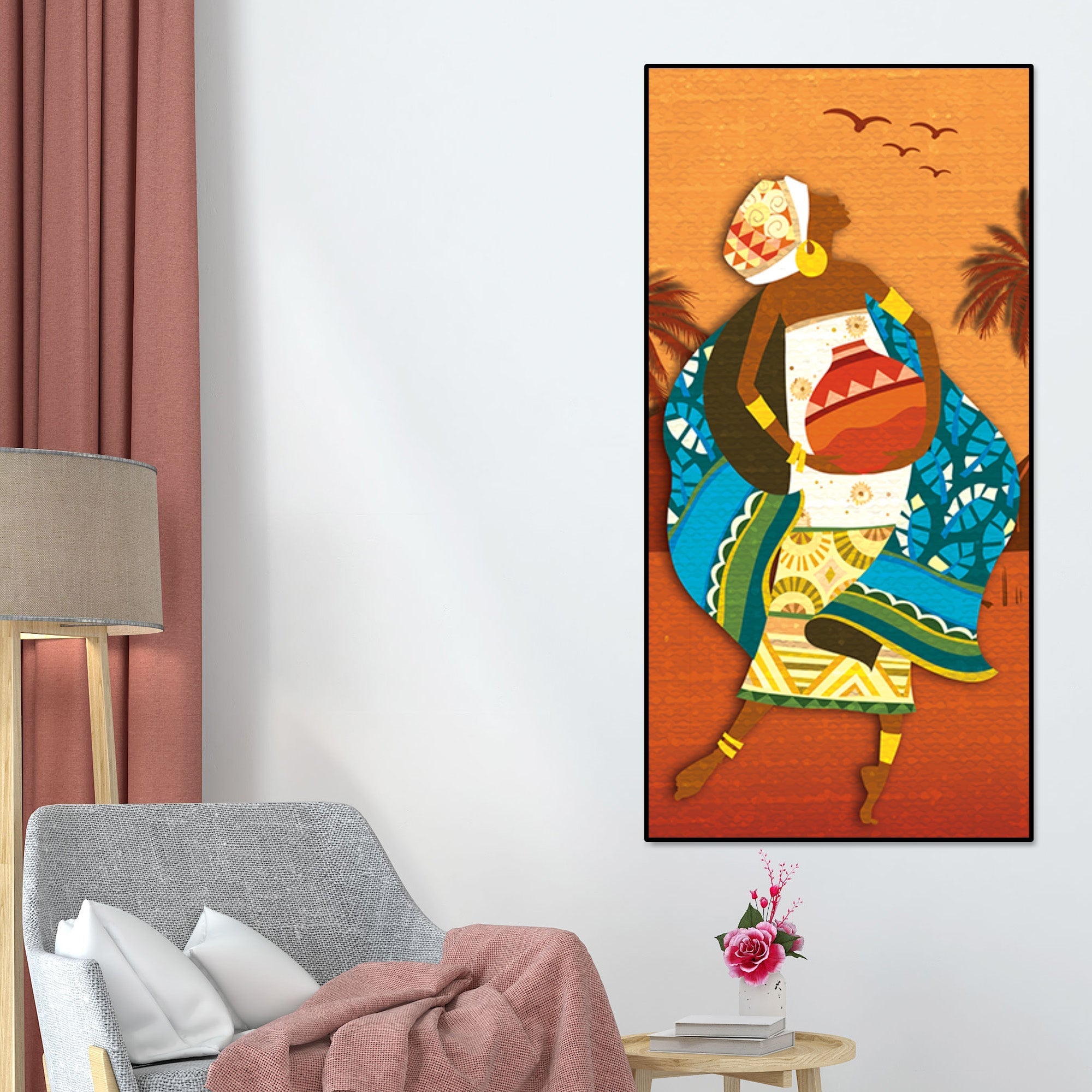 African Warli Abstract Art Canvas Wall Painting - Decor Smart