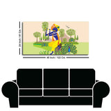 Animated Little Krishna With Flute Canvas Wall Painting - Decor Smart