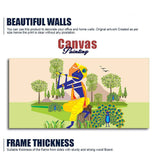 Animated Little Krishna With Flute Canvas Wall Painting - Decor Smart