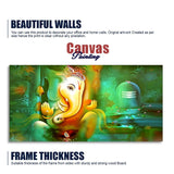 Auspicious Ganesh with Shiva lingam Canvas Wall Painting - Decor Smart