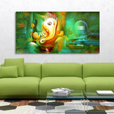 Auspicious Ganesh with Shiva lingam Canvas Wall Painting - Decor Smart