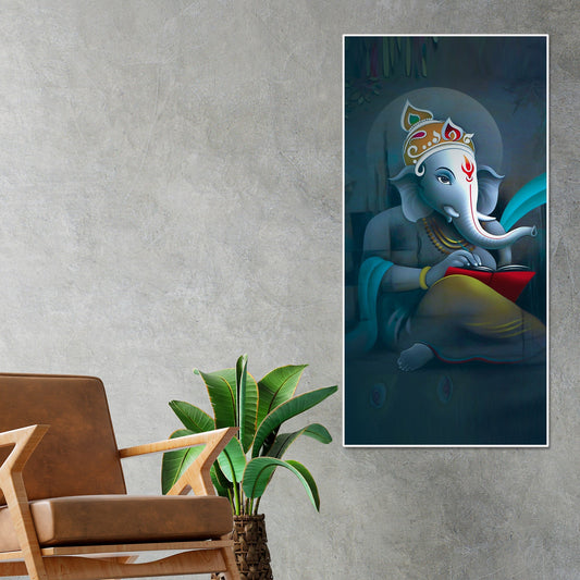 Auspicious God Ganesha Canvas Wall Painting - Decor Smart