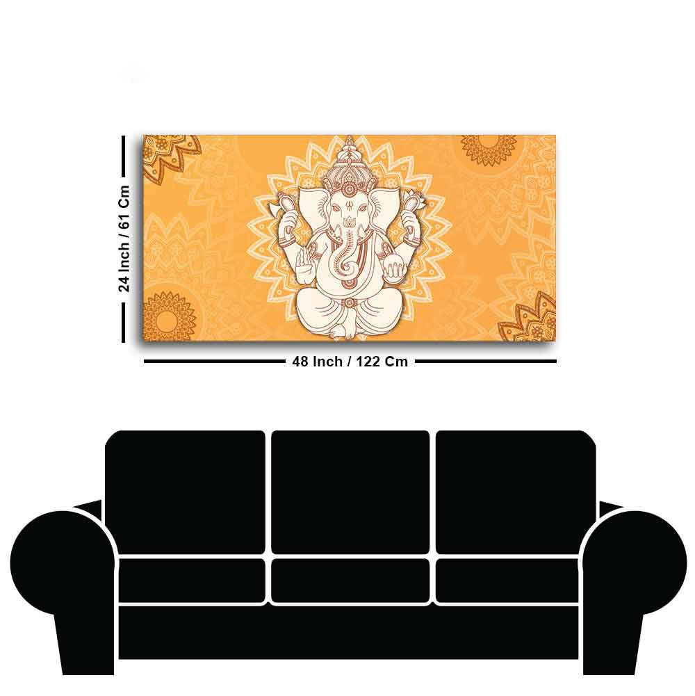 Auspicious Lord Ganesh Canvas Wall Painting - Decor Smart