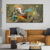 Auspicious Lord Ganpati Ganesha Canvas Wall Painting - Decor Smart