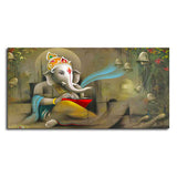 Auspicious Lord Ganpati Ganesha Canvas Wall Painting - Decor Smart