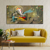 Auspicious Lord Ganpati Ganesha Canvas Wall Painting - Decor Smart