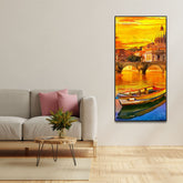 Beautiful Abstract Lake Scenery Wall Painting - Decor Smart
