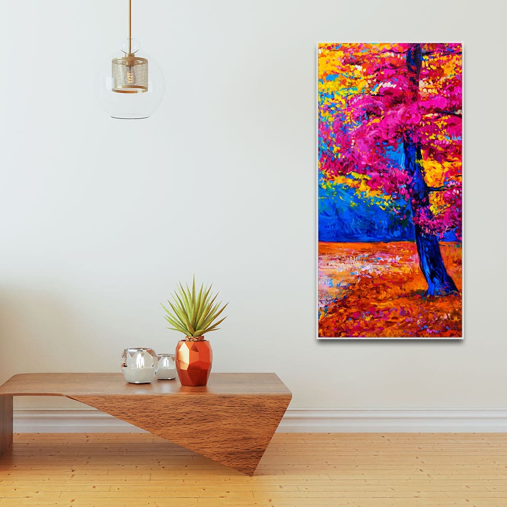 Beautiful Autumn Season Colorful Trees Wall Painting - Decor Smart