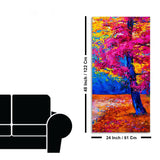 Beautiful Autumn Season Colorful Trees Wall Painting - Decor Smart