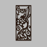 Beautiful Bird with Flower Backlit Wooden Wall Hanging with LED Night Light Walnut Finish - Decor Smart