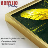 Beautiful Design of Golden Wings Art Acrylic Floating Wall Painting Set Of 2 - Decor Smart