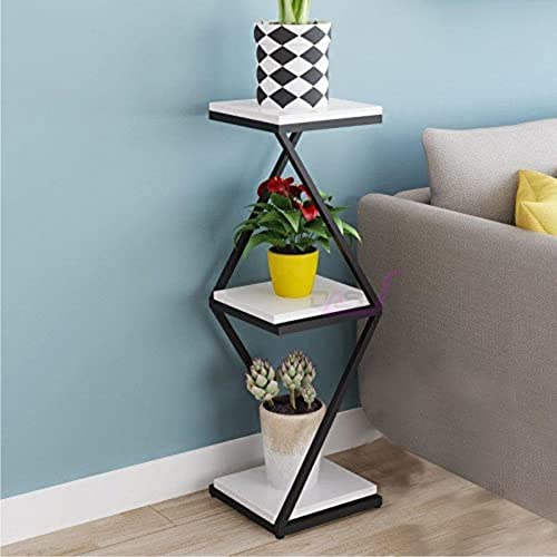 Beautiful Designer White Marble Side Table with Storage Shelf - Decor Smart