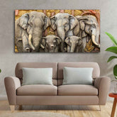 Beautiful Elephant Native Thai style Molding art wall Painting - Decor Smart