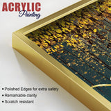 Beautiful Golden Birds and Deer Acrylic Floating Wall Painting Set Of 2 - Decor Smart