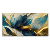 Beautiful Golden Flower and Waves Canvas Wall Painting | Decor Smart