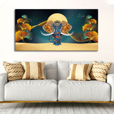 Golden Elegance – Elephant Canvas Painting by Decor Smart